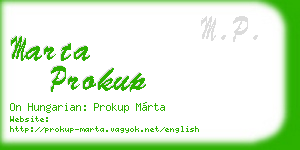 marta prokup business card